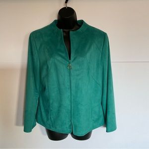 Shomi blazer, emerald green, faux suede 14